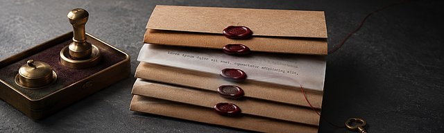 Ein einzelner Messingschlüssel auf Beton neben einem aufgeschlagenen Papier-Ledger, dessen halb abgehobene Seite einen Carbon-Schlüsselabdruck in dunklem Oxblood-Ton zeigt; Messingstempel und ledernes Notizbuch im kühlen Nordlicht.